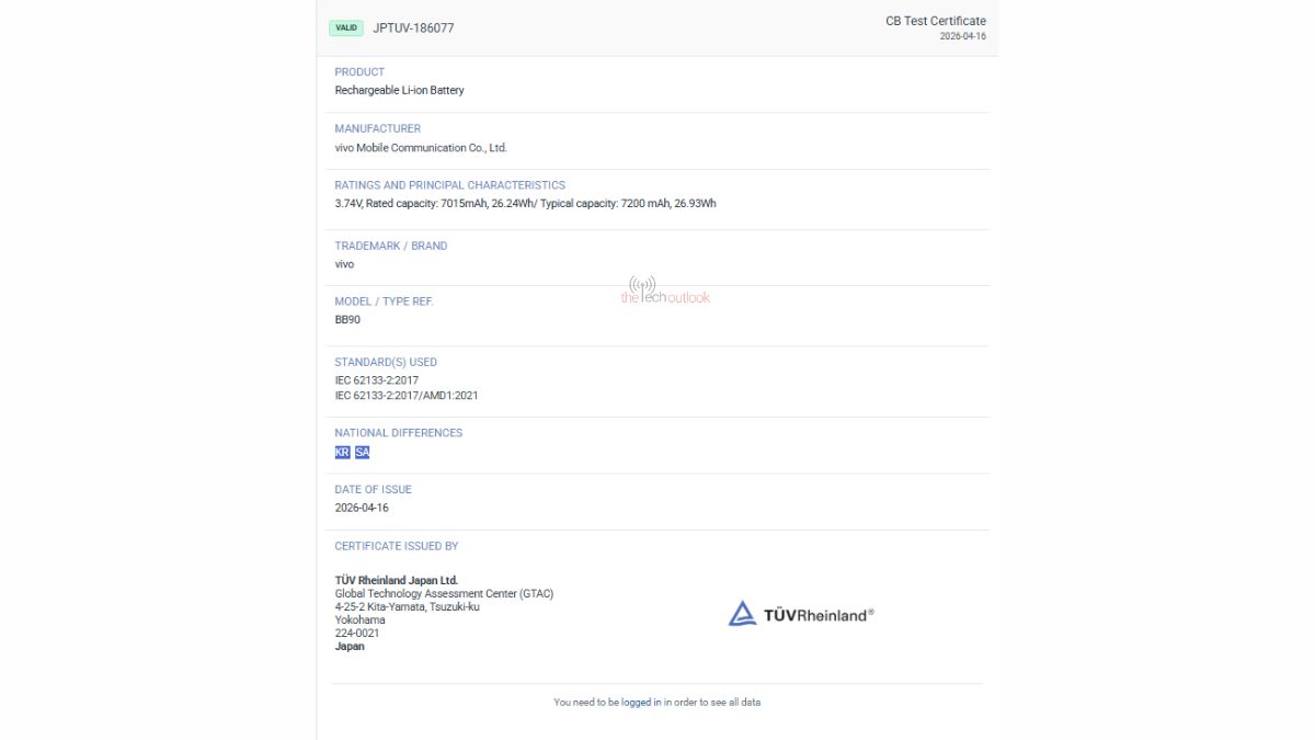 Vivo Battery 7200mAh