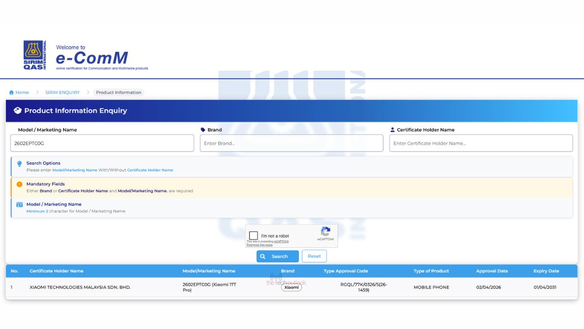 Xiaomi 17T Pro -SIRIM