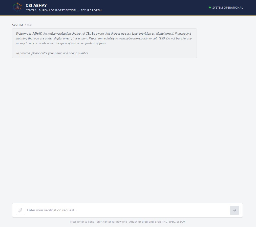 ABHAY AI BASE CHATBOT SCREEN