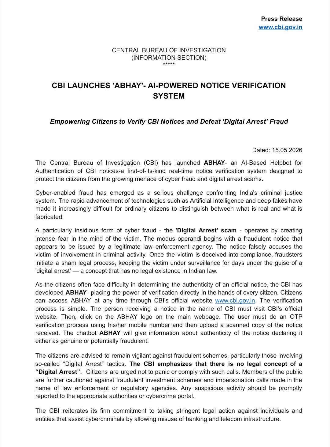 CBI's ABHAY TOOL