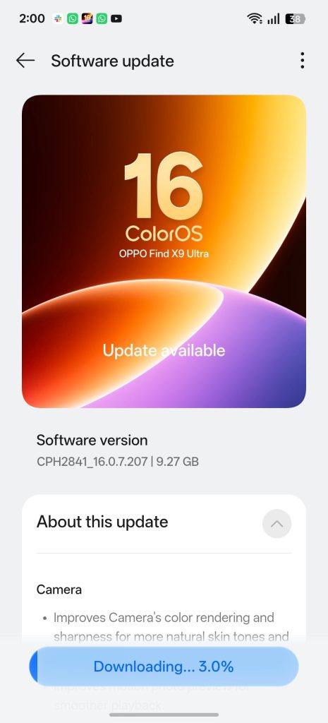 ColorOS 16 May 2026 Oppo Find X9 Ultra India Update