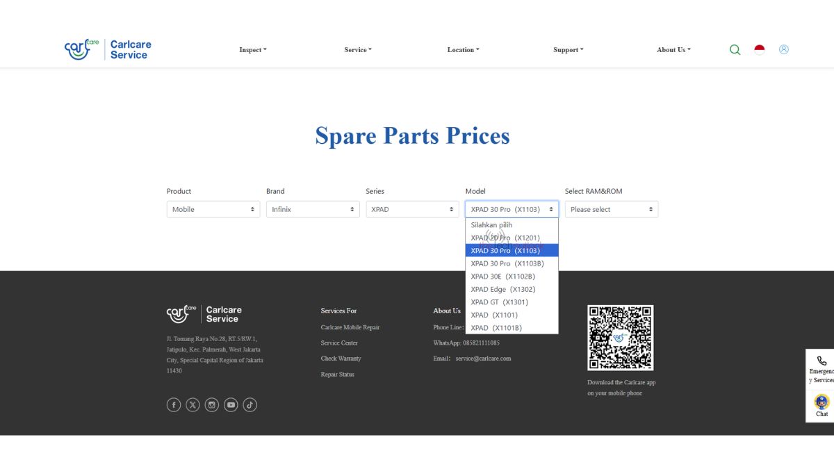 Infinix XPAD 30 Pro - Carlcare Services Website
