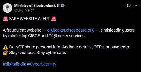 Ministry of electronics and IT - X Post on CISCE