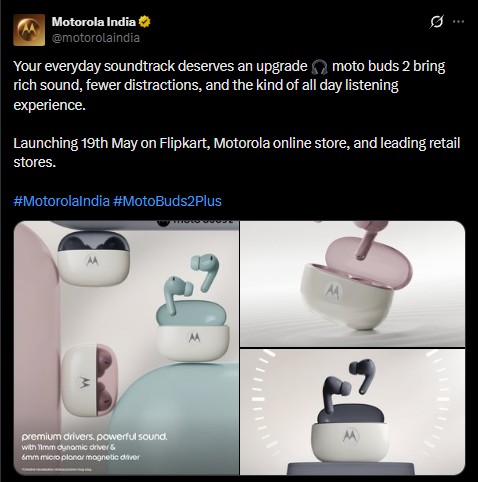 Moto Buds 2 India Launch Announcement