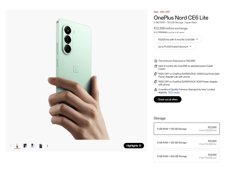 OnePlus Nord CE 6 Lite Price Hike