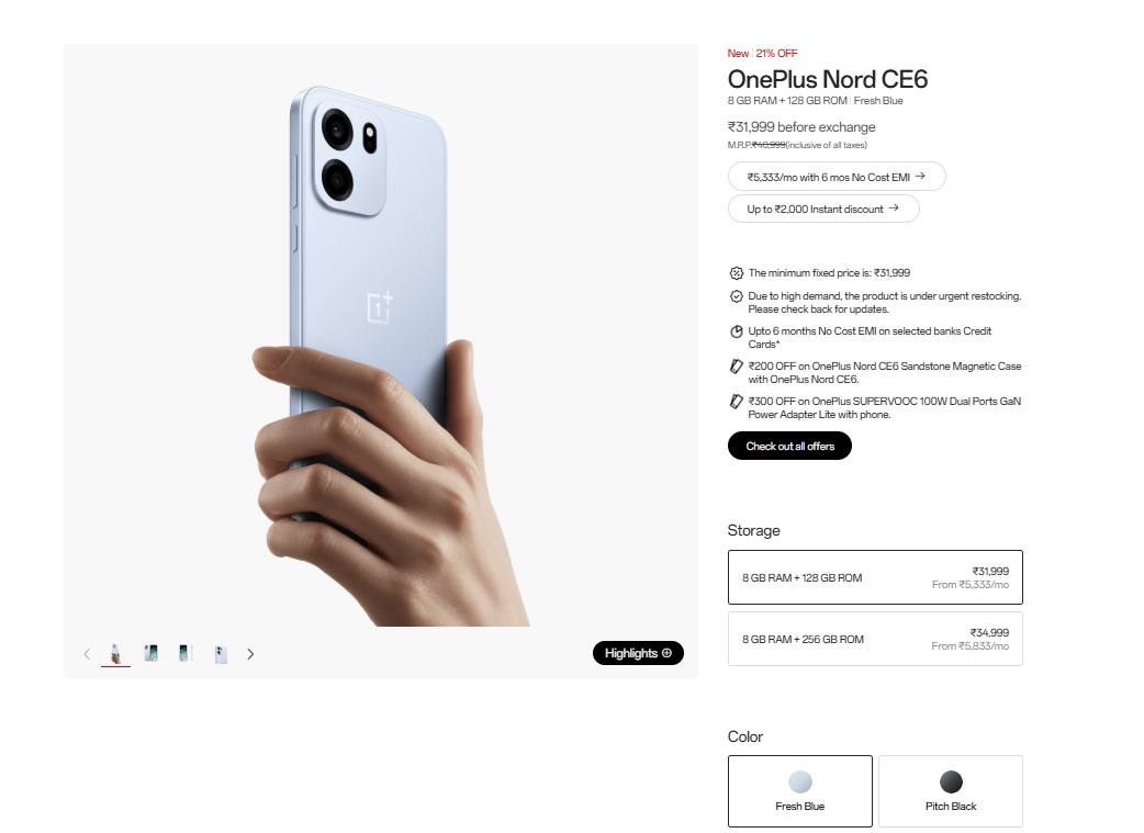 OnePlus Nord CE 6 Price Hike
