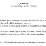 OnePus Pad Go 2 April 2026 Update