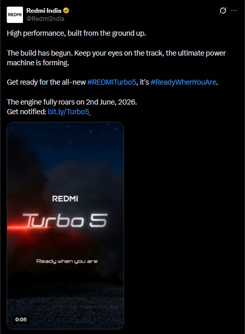 Redmi Turbo 5 - India Launch Date