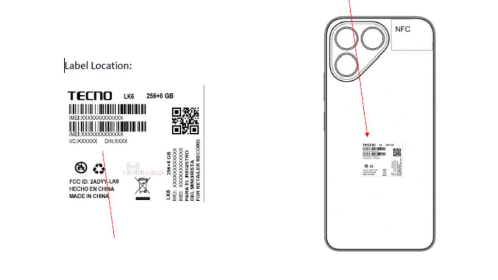 Tecno Pova 8 5G - FCCDesign and Memory Option