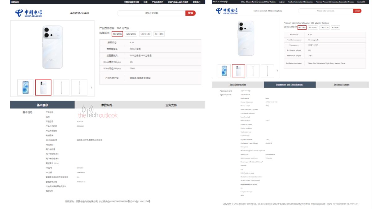 Vivo S60 Vitality Edition - China Telecom