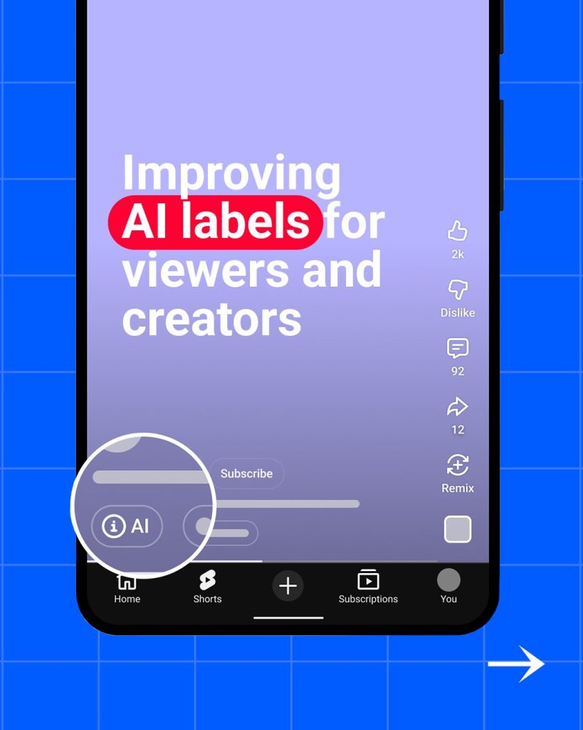 YouTube improveed AI labels