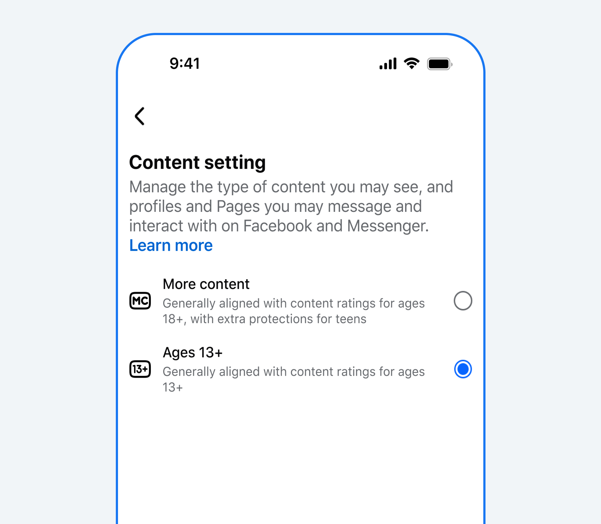 Content Settings - Meta