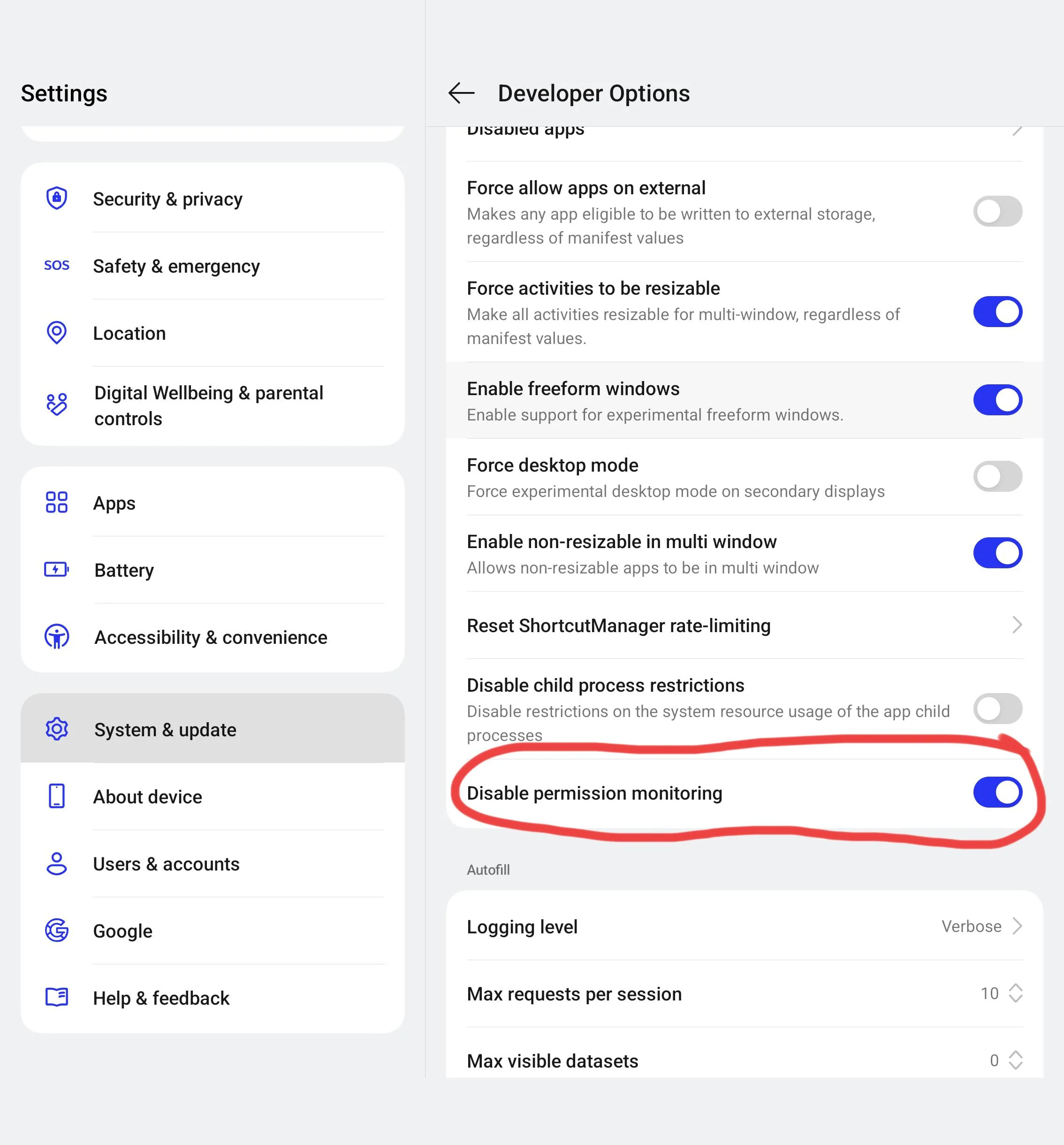 Disable Permission Monitoring