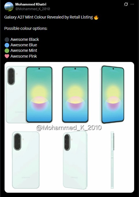 Galaxy A27 5G - Mint COlour Options