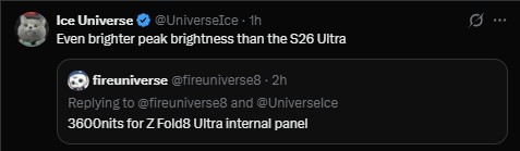 Ice Universe - Galaxy Z Fold 8 Ultra