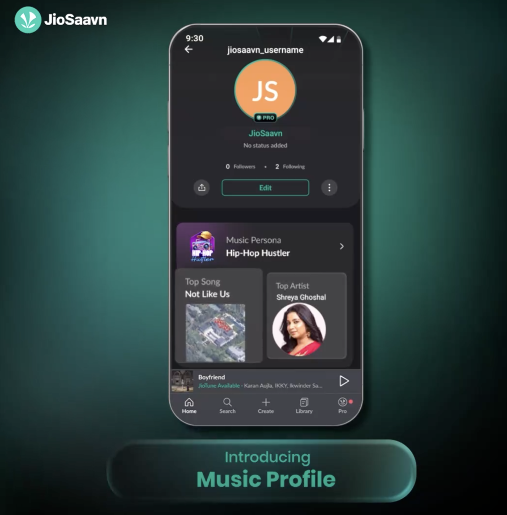 JioSaavn Music Profile