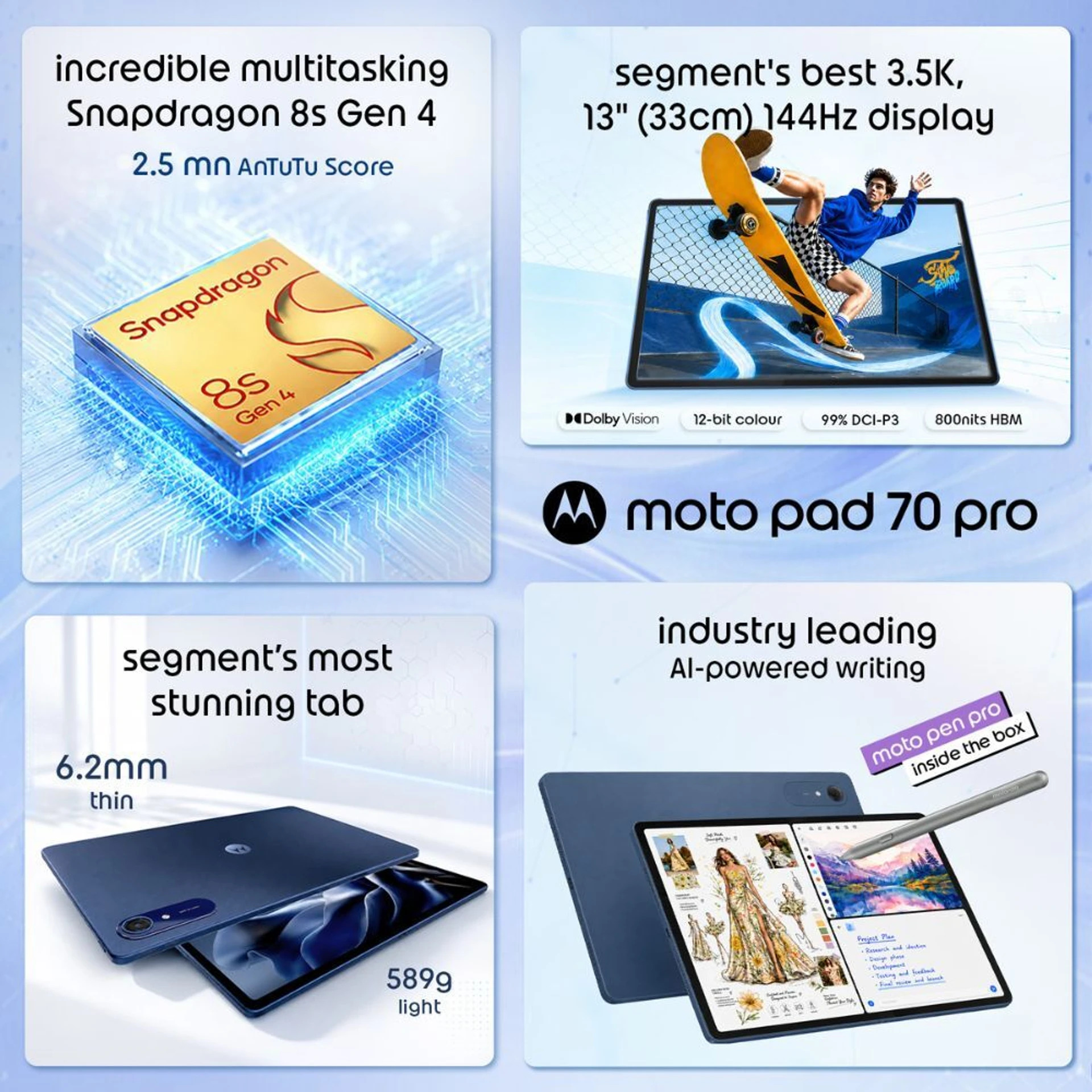 Moto Pad 70 pro - Specs