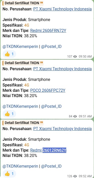 Poco C95 Pro 4G aka Redmi 17 4G and Redmi Note 17 4G - TKDN
