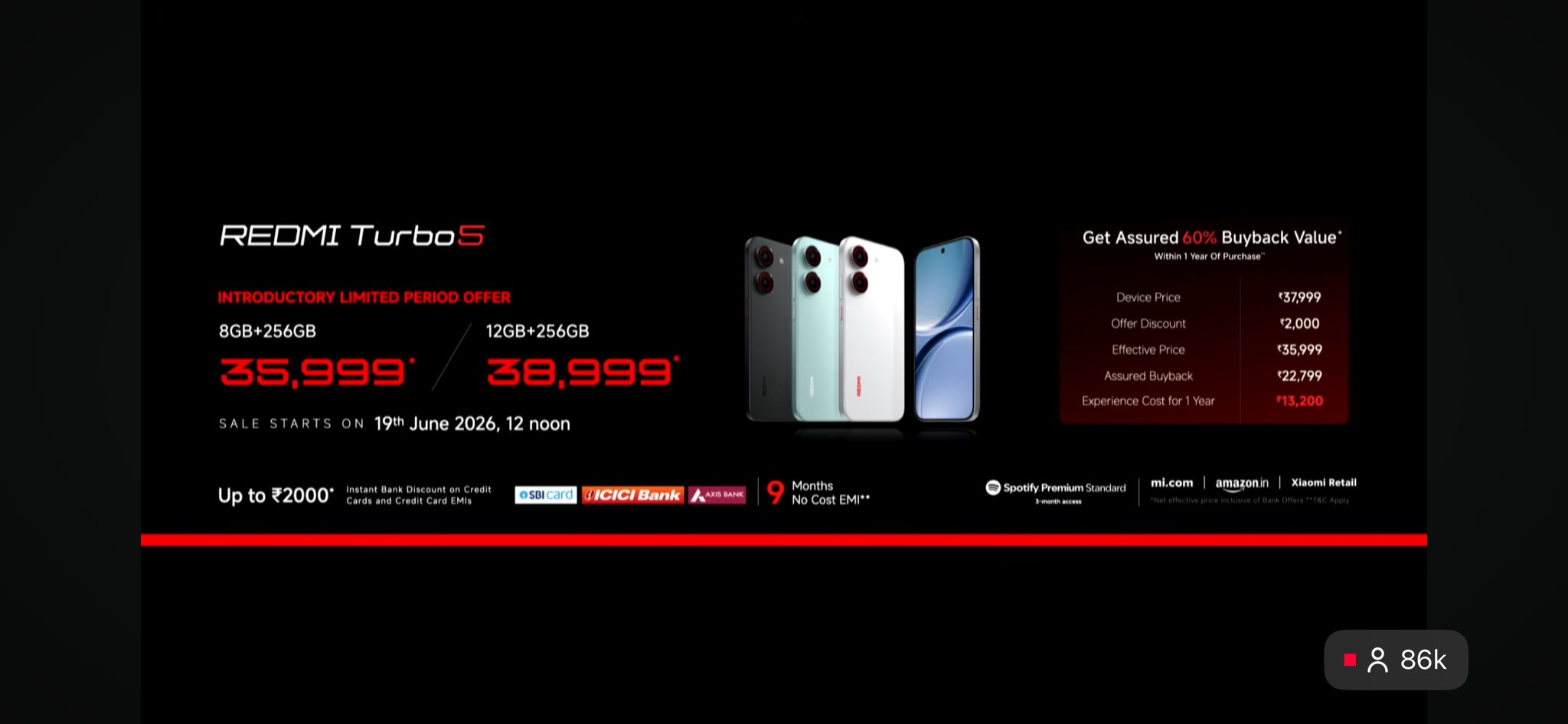 Redmi Turbo 5 Pricing India