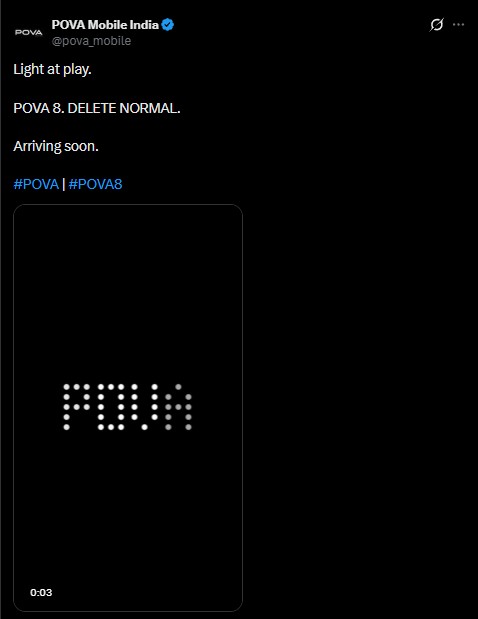 Tecno Pova 8 5G India Launch teaser