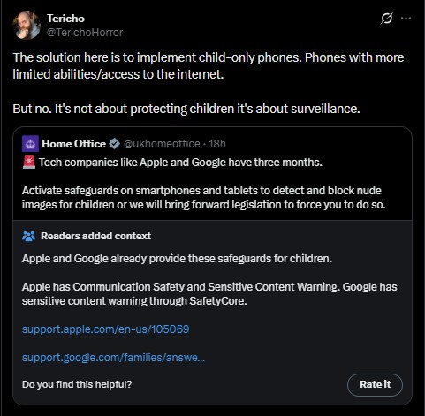 Users on X on the new rule to Scan Phones