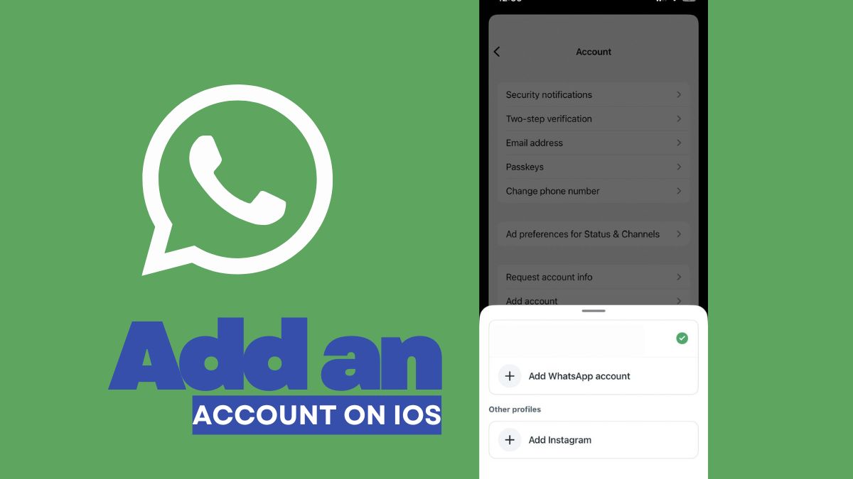 WhatsApp add an account on iOS