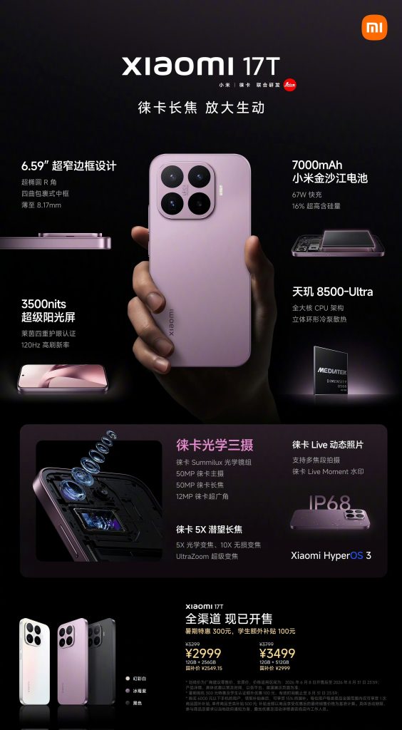 Xiaomi 17T - CHina