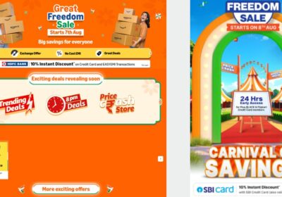 Amazon’s Great Freedom Sale and Flipkart’s Freedom Sale Dates Announced for August 7th and 8th
