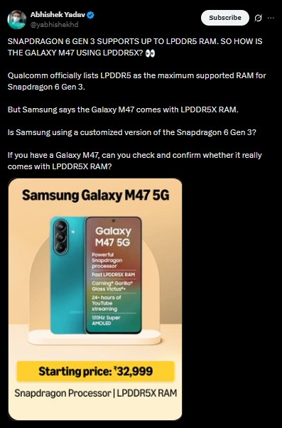 Galaxy M47 5G - RAM Confusion
