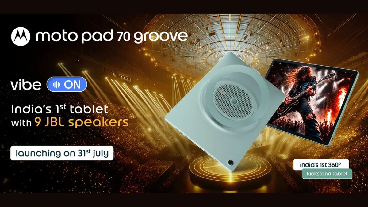 Motorola Moto Pad 70 Groove Launching in India on July 31st as the Country’s First Tablet With 9 JBL Speakers