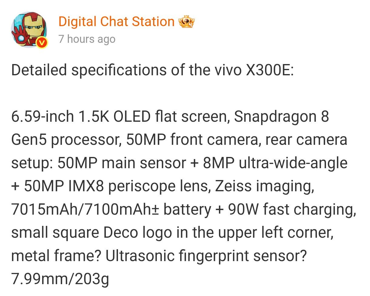 Vivo X300E - DCS