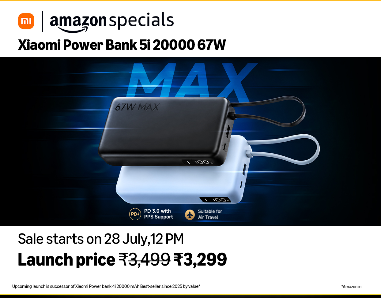 Xiaomi Power Bank 5i 20000 67W Pricing and AVailability