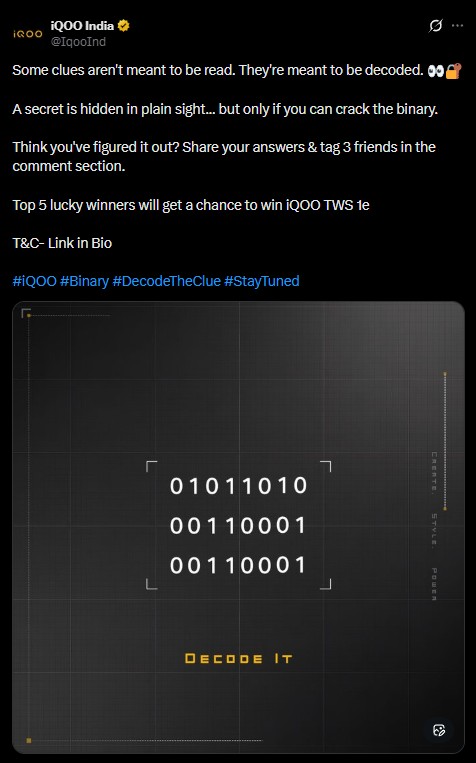 iQOO Z11 Cryptic Message