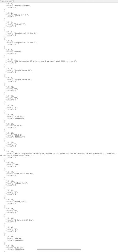 Google Pixel 11 Pro XL - Geekbench Source Code