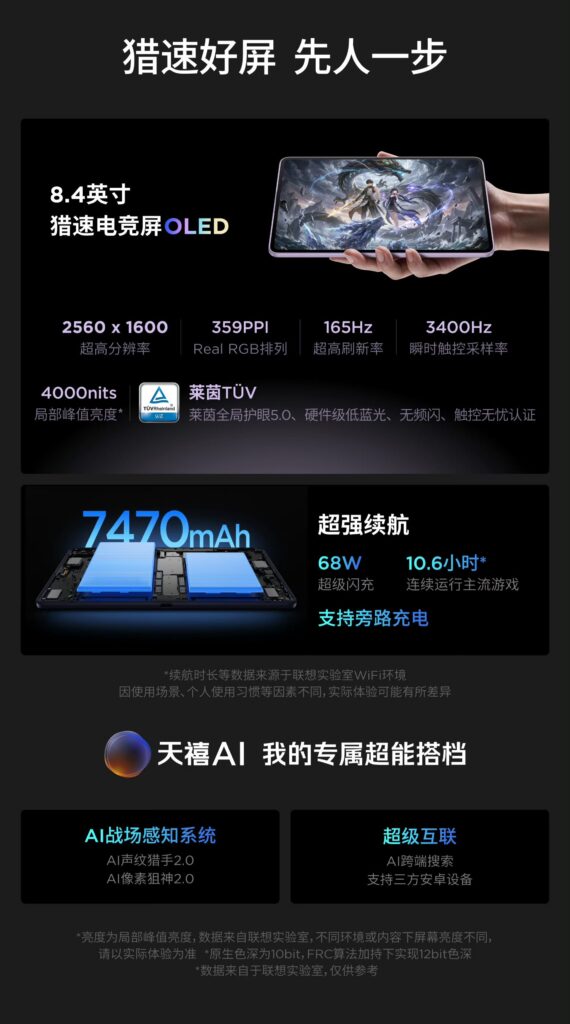 Lenovo Legion Y700 Infinite Edition 5G - SPecs