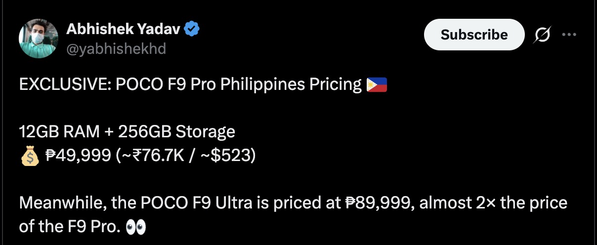 POCO F9 Pro Philipines Leak