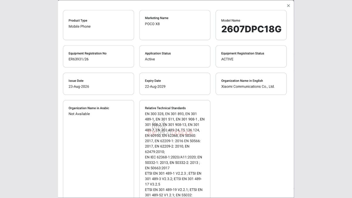 POCO X8 5G - TDRA