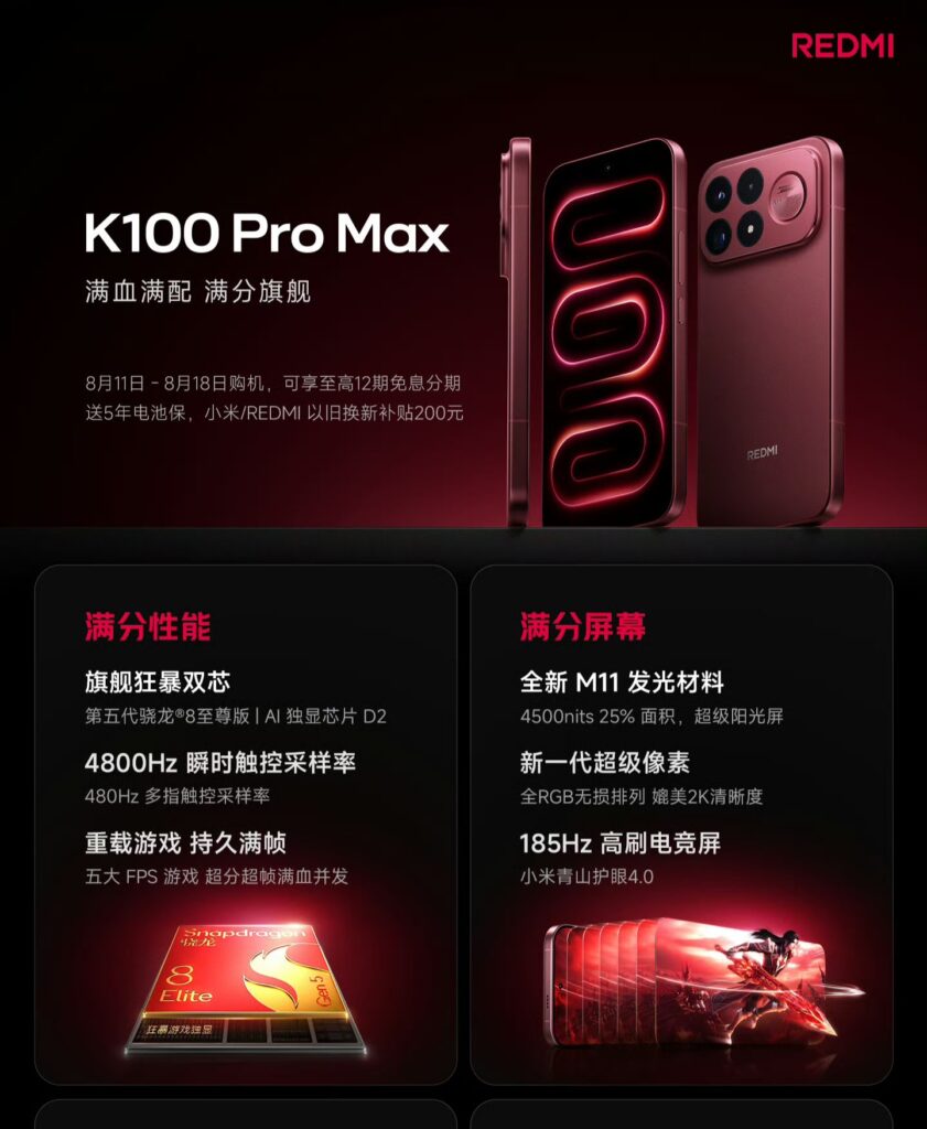 Redmi K100 Pro Max Spes