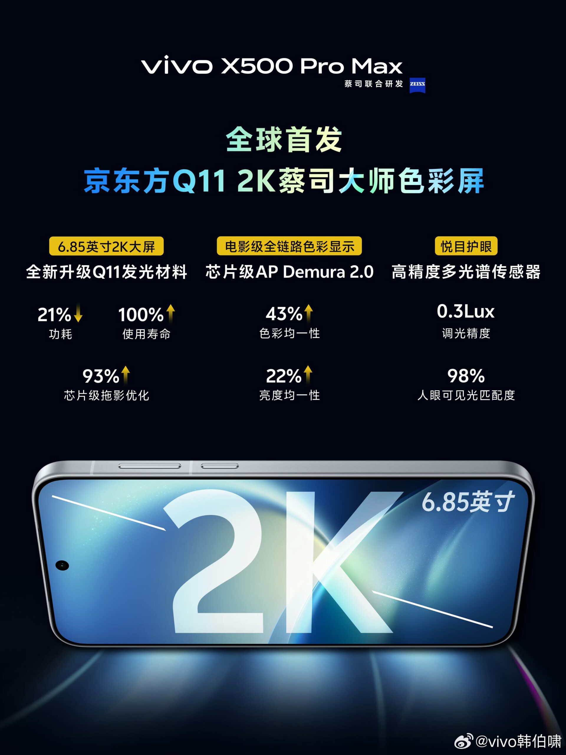 Vivo X500 Pro Max- Display Specs