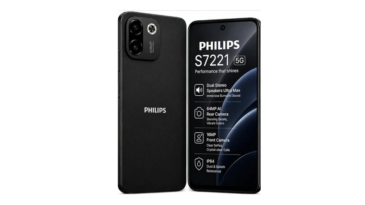 Philips S7221 5G with 5700 mAh battery and 64MP AI rear camera launched in India