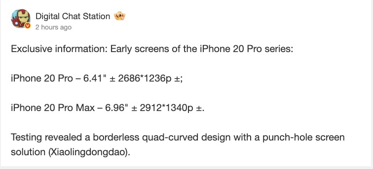iPhone 20 Pro Series - Dcs Weibo