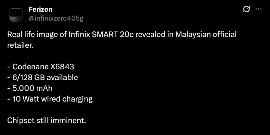 Infinix SMart 20e - Ferizon on X