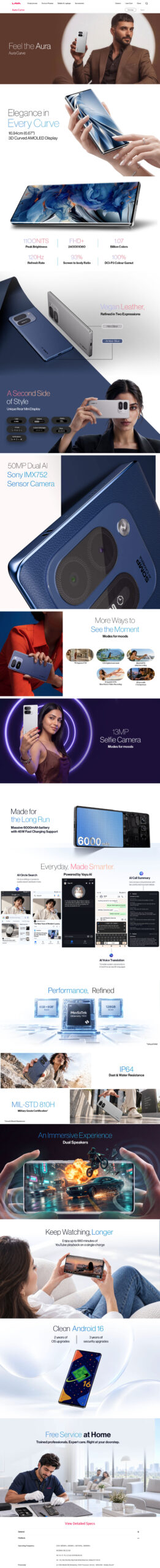 LAVA Aura Curve 5G - Specs