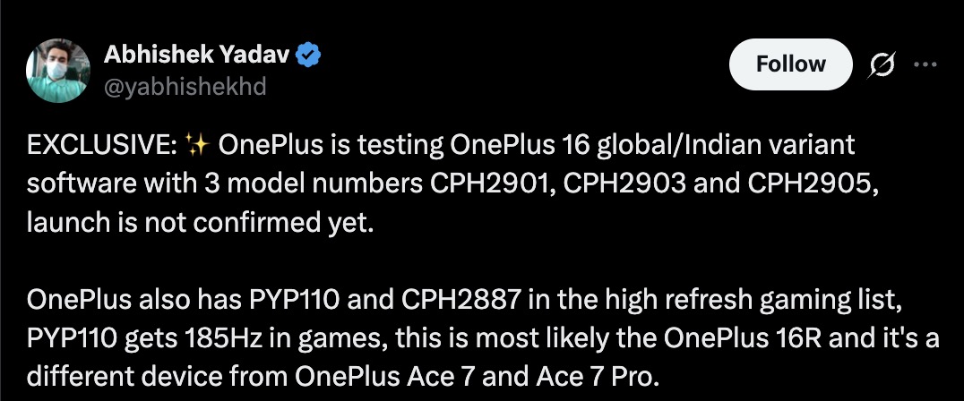 OnePlus 16 India Launch Tipped