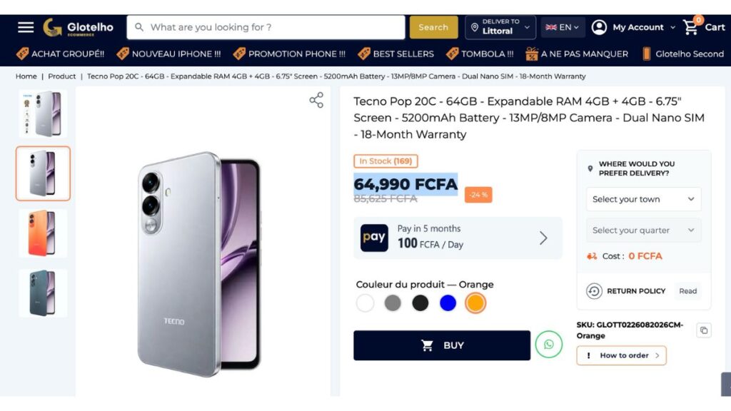 TECNO POP 20C - GLOTELHO