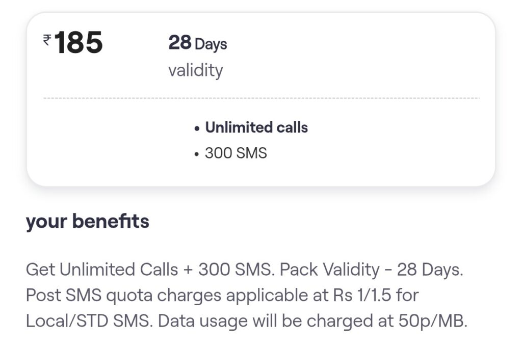VI INR 185 Plan
