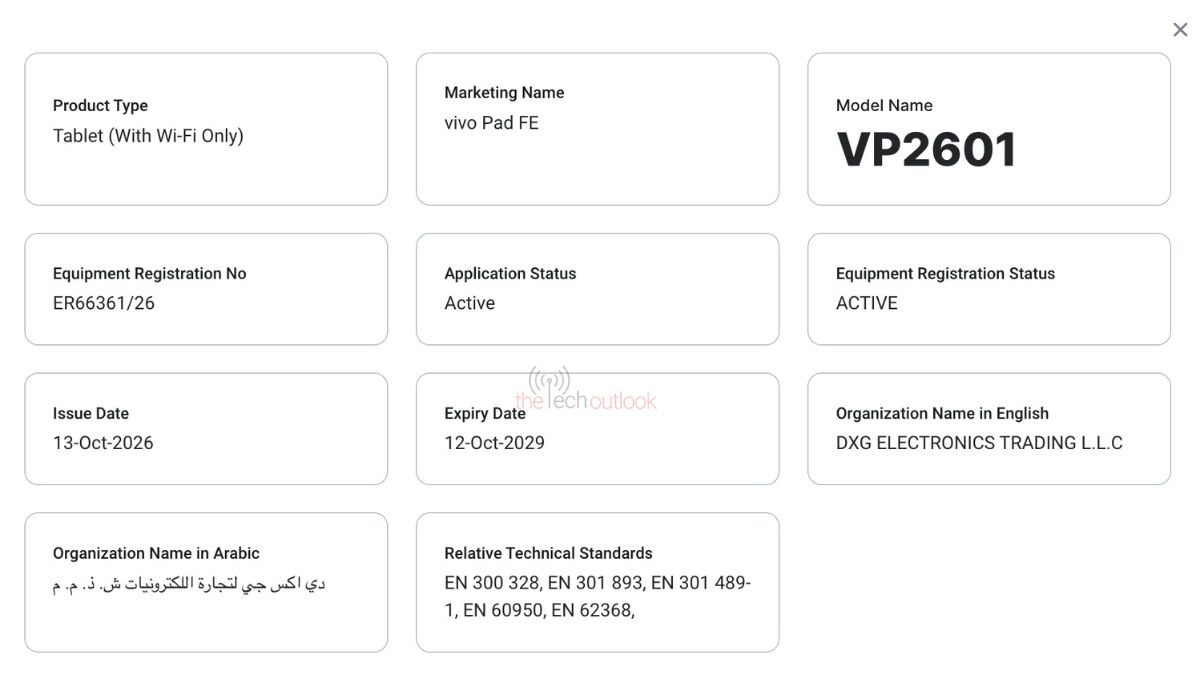 VIVO Pad FE - TDRA
