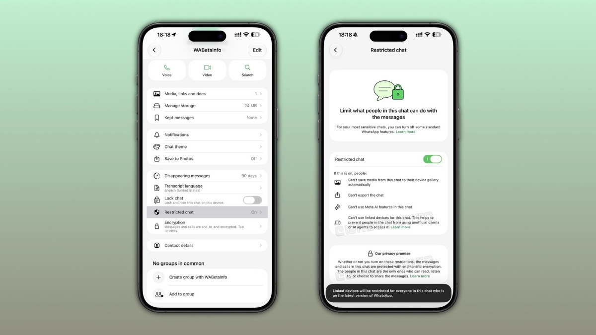 WhatsApp reportedly rolls out Restricted Chat feature on iOS beta