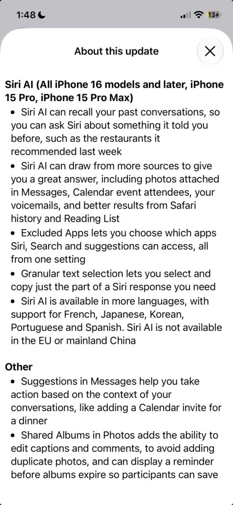 iOS 27.2 - Changelog